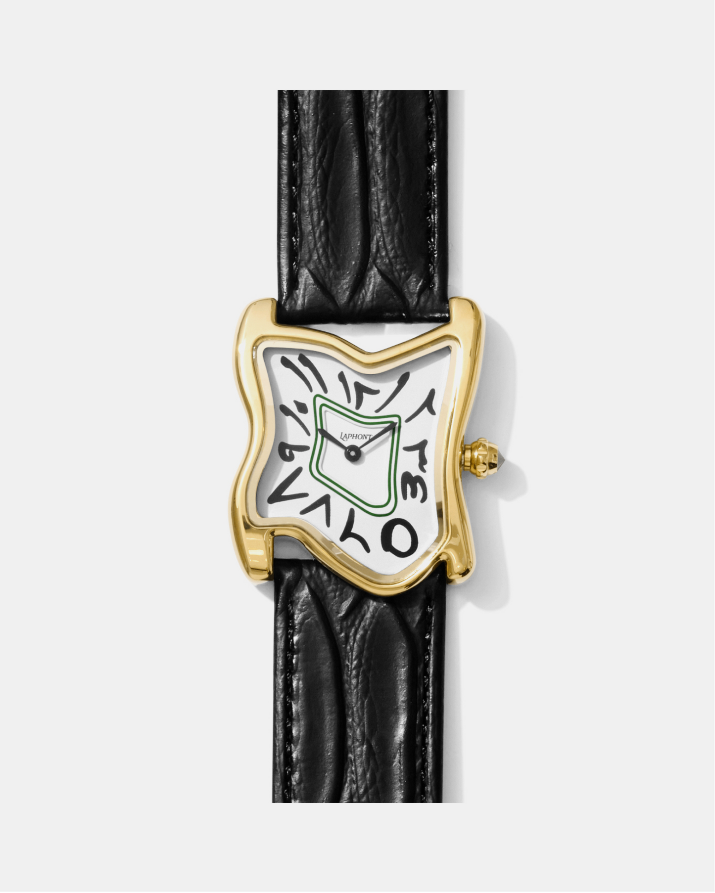 Montre carrée fondante grande or
