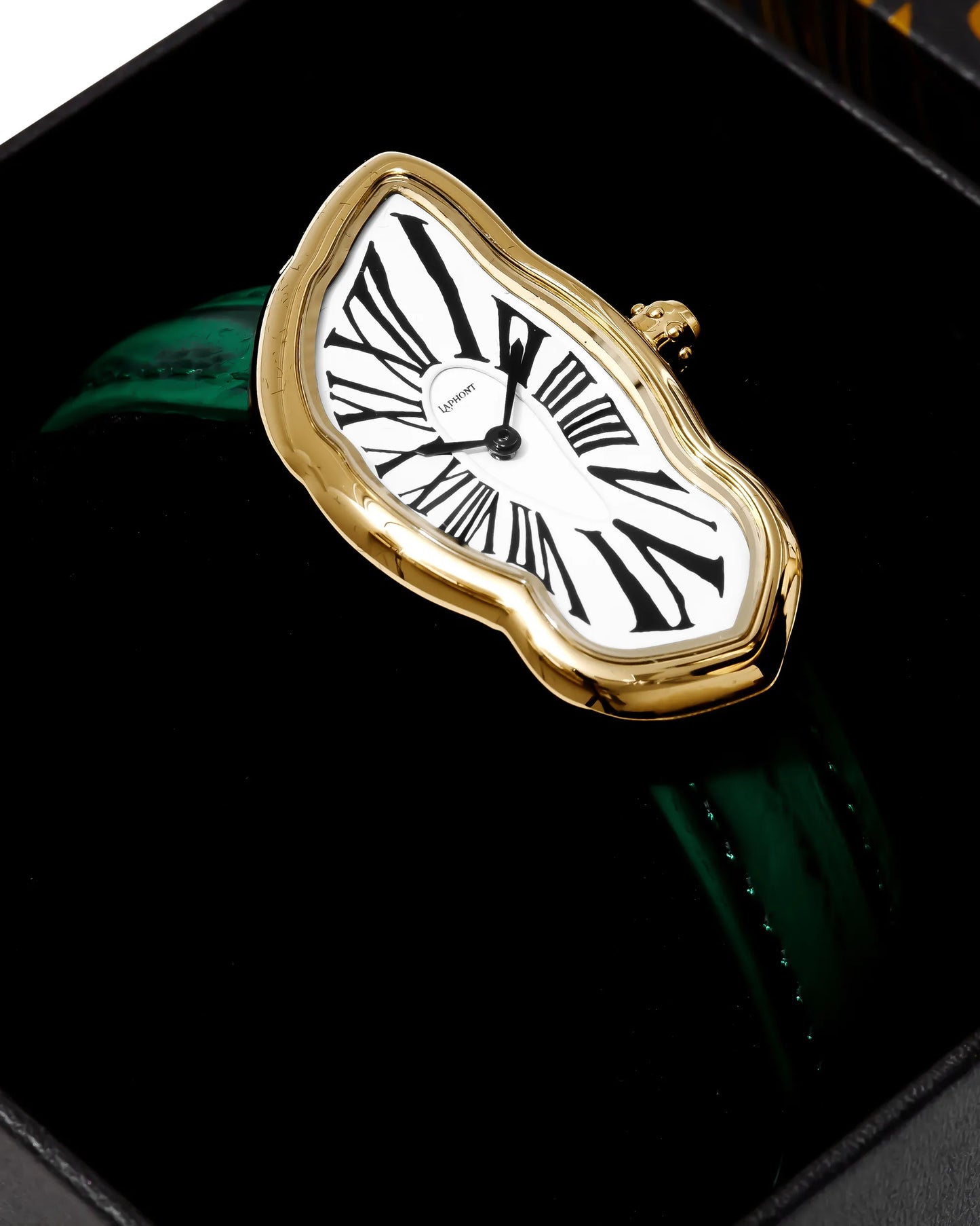 Schmelzende Uhr Groß Gold