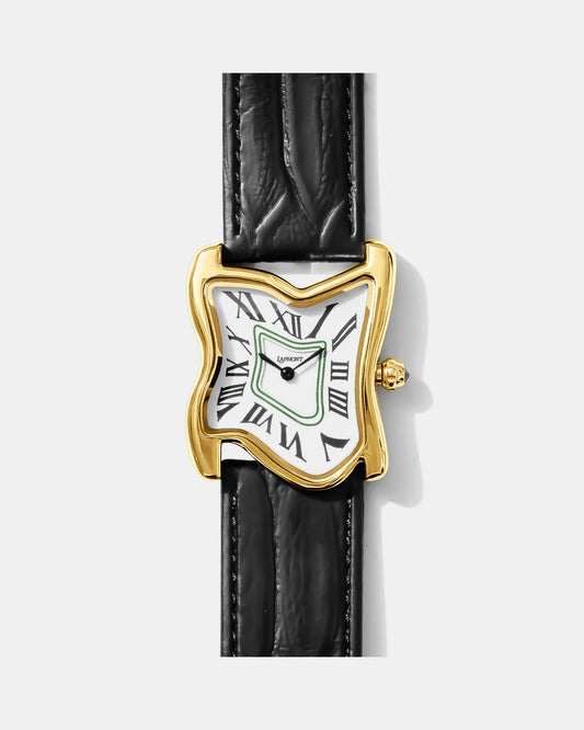 Quadratische schmelzende Uhr Groß Gold