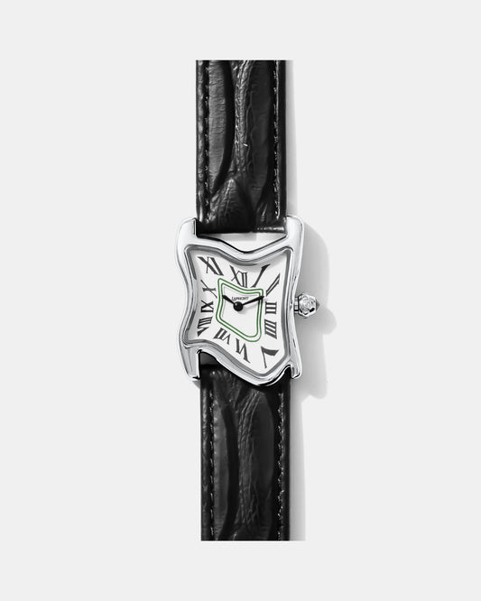 Quadratische schmelzende Uhr Klein Silber