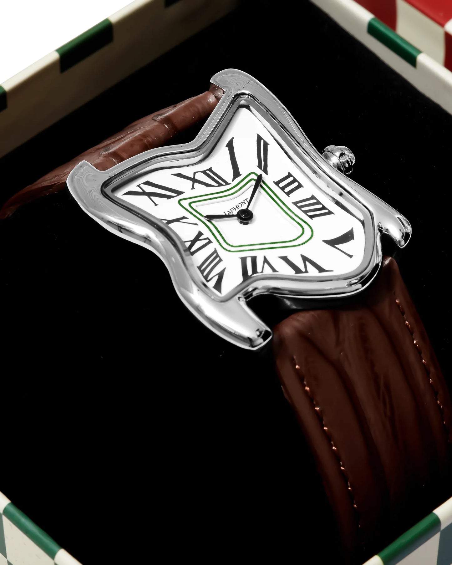 Montre fondante carrée grand modèle argent