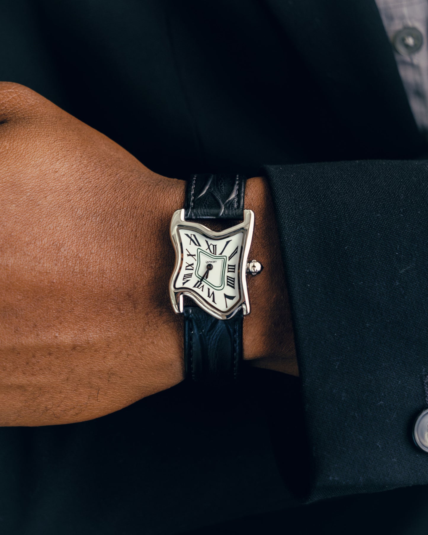 Quadratische schmelzende Uhr Klein Silber