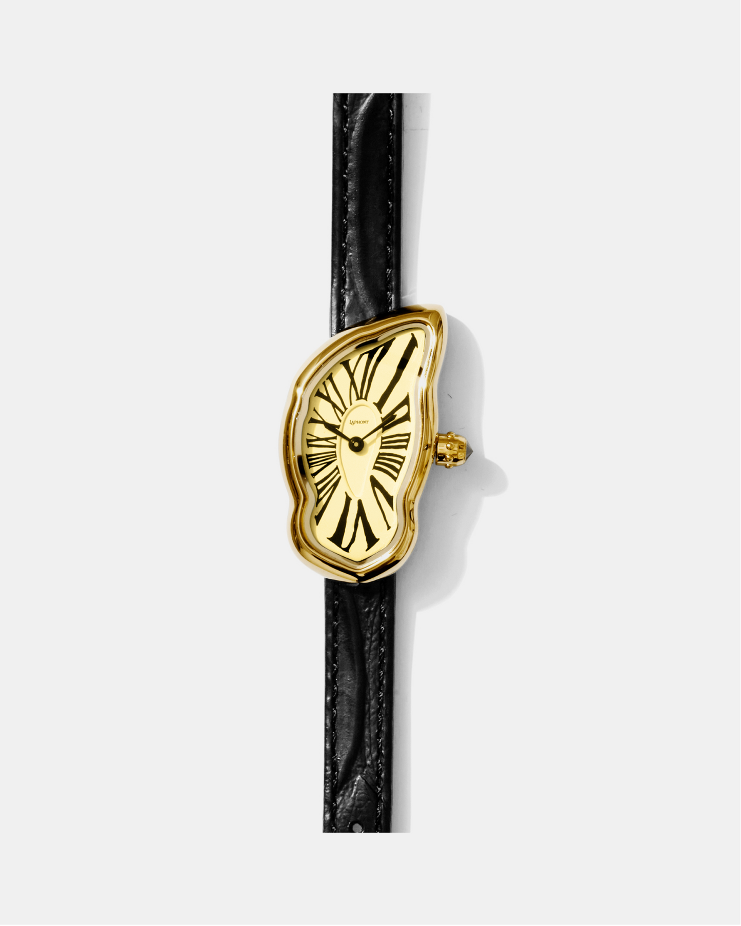 Schmelzende Uhr Klein Gold
