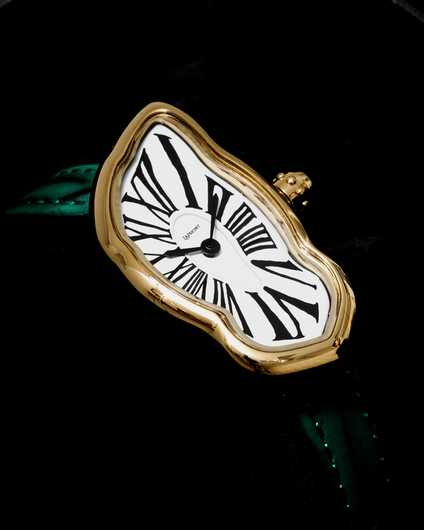 Schmelzende Uhr Klein Gold