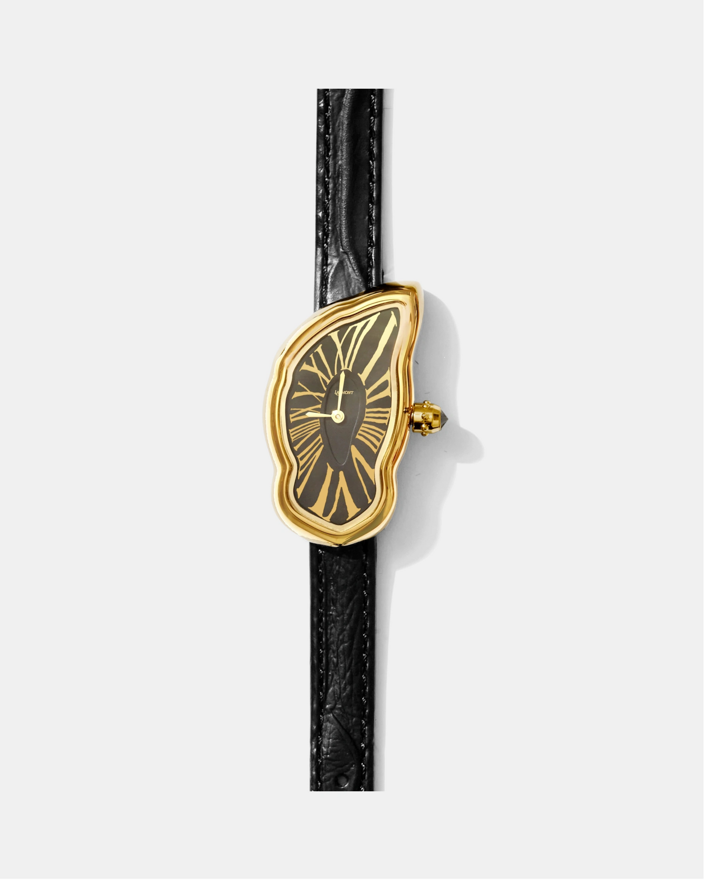 Schmelzende Uhr Klein Gold