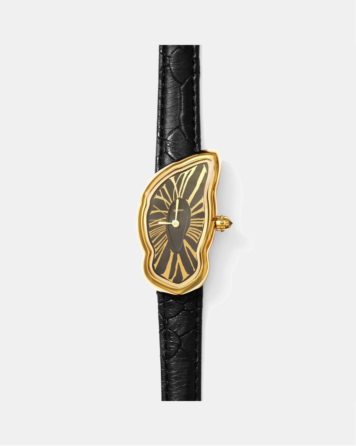 Schmelzende Uhr Groß Gold