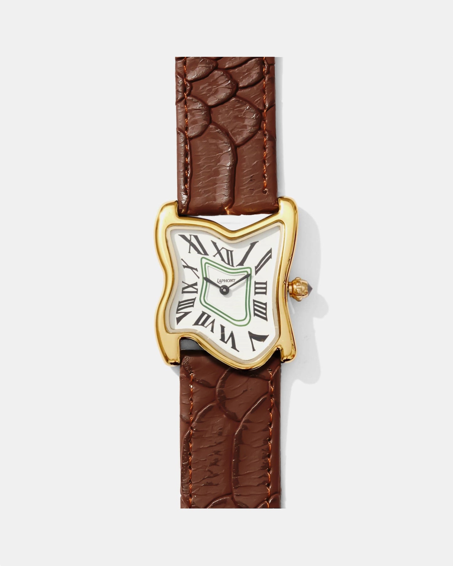 Montre carrée fondante grande or